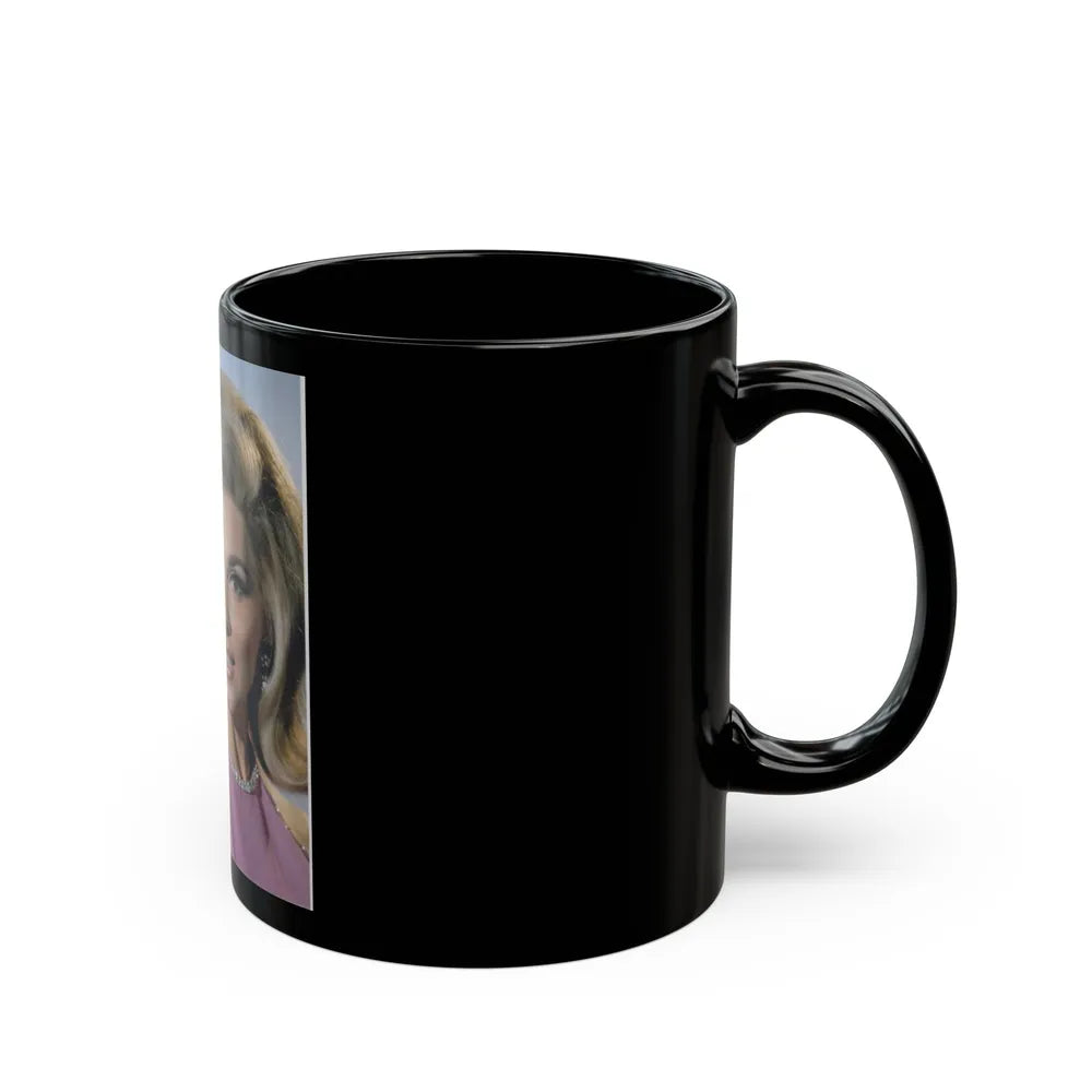 Nancy Kovack #51 (Vintage Female Icon) Black Coffee Mug-Go Mug Yourself