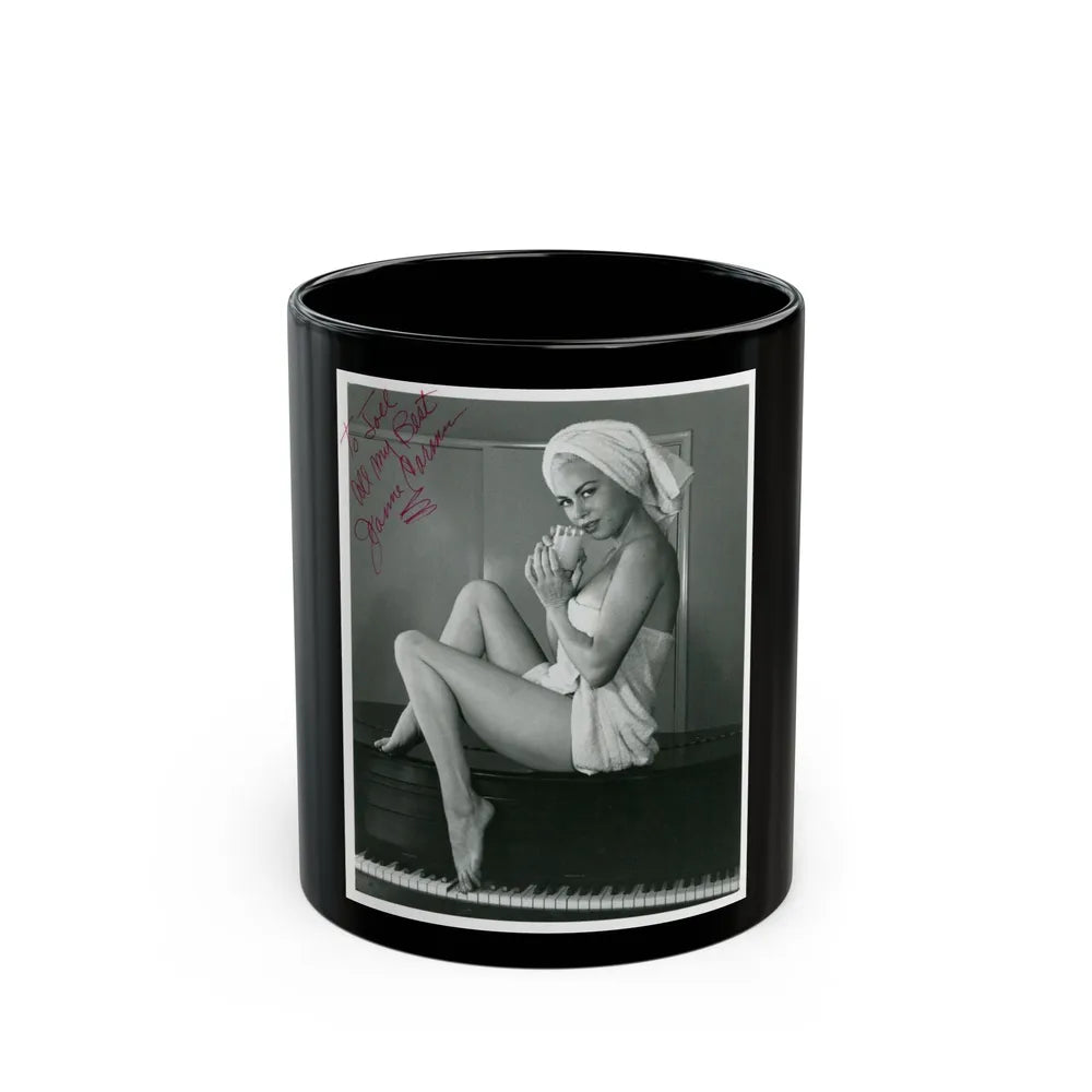 Jeanne Carmen #107 (Vintage Female Icon) Black Coffee Mug-11oz-Go Mug Yourself