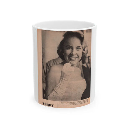 Terry Moore #575 - Magazine Page circa 50's (Vintage Female Icon) White Coffee Mug-11oz-Go Mug Yourself