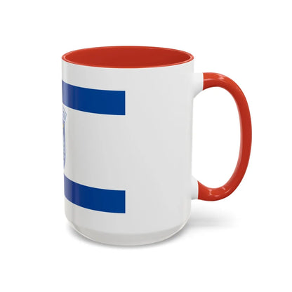 Flag of Herzliya Israel - Accent Coffee Mug-Go Mug Yourself