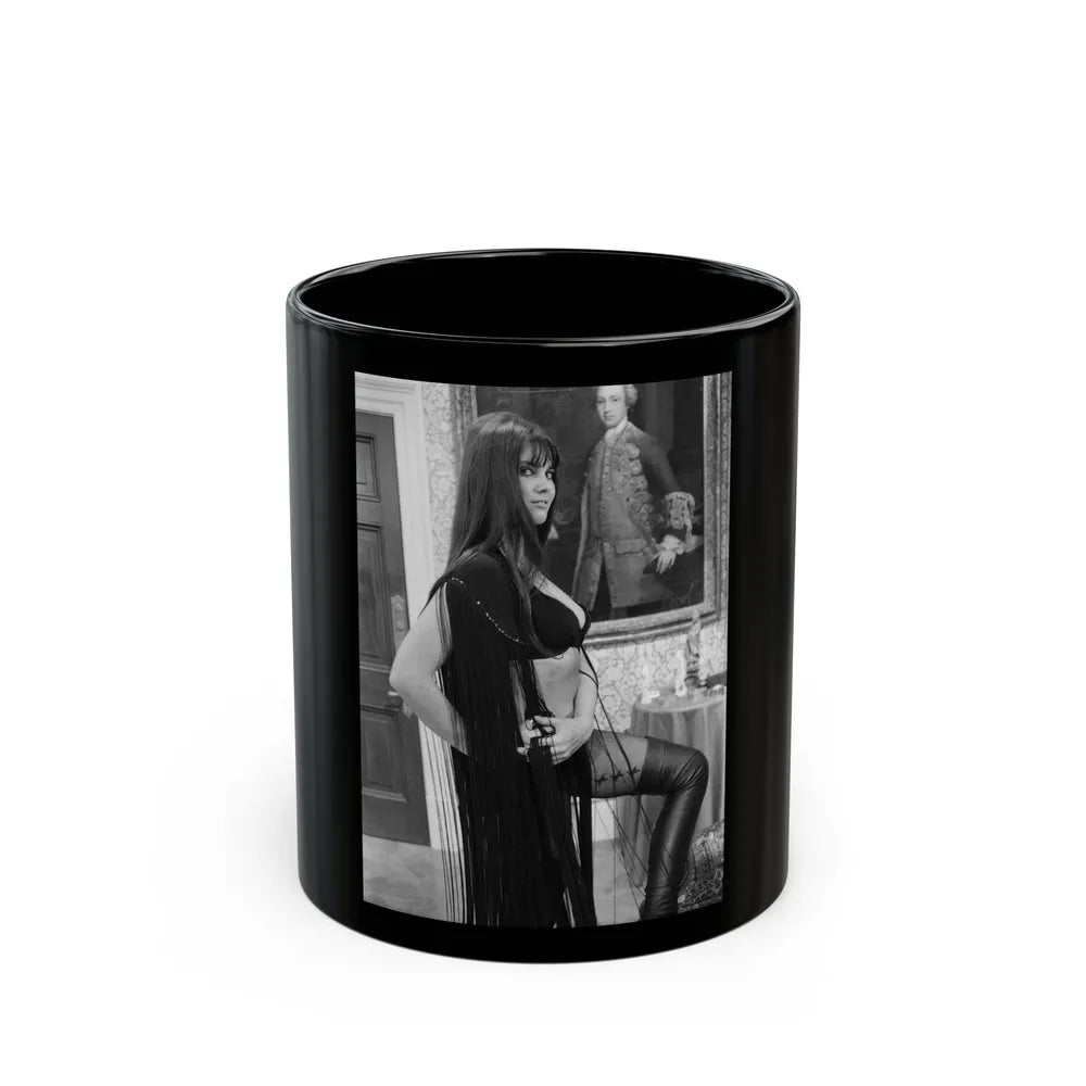 Caroline Munro #196 (Vintage Female Icon) Black Coffee Mug-11oz-Go Mug Yourself