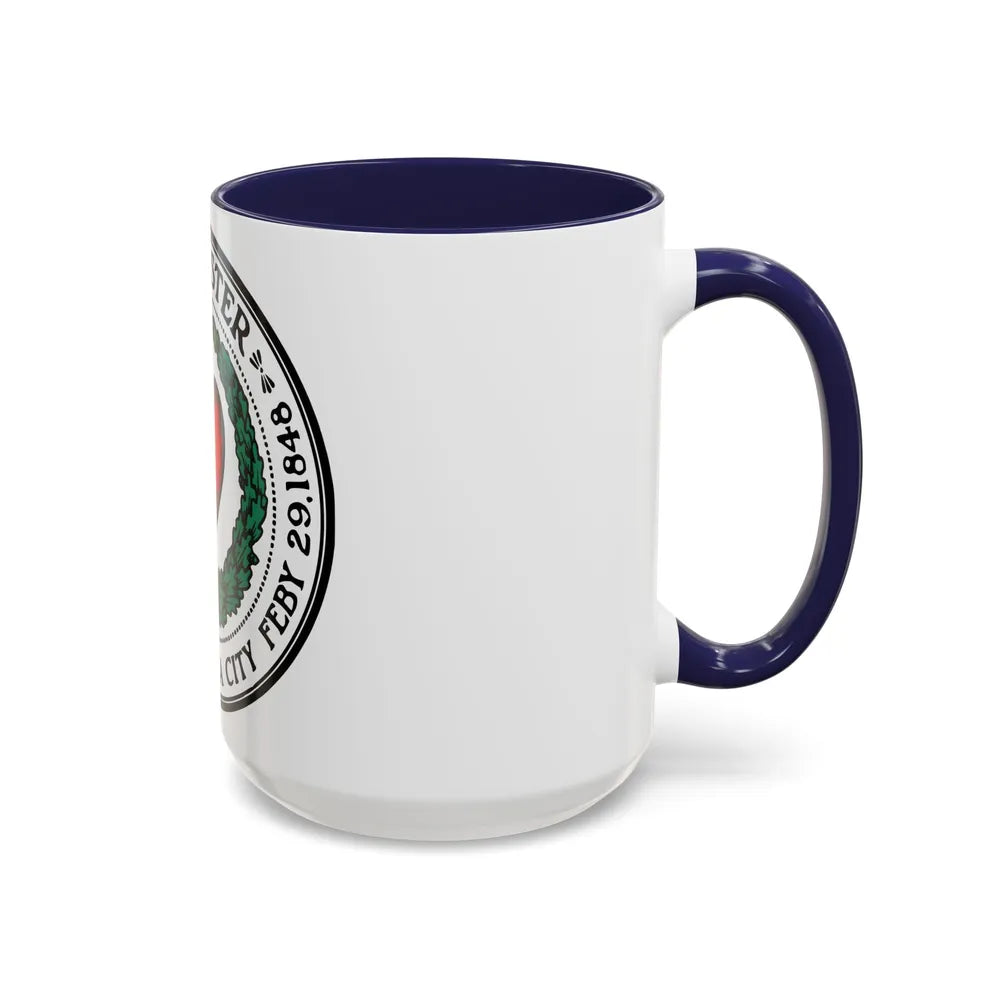 Seal of Worcester Massachusetts - Accent Coffee Mug-Go Mug Yourself