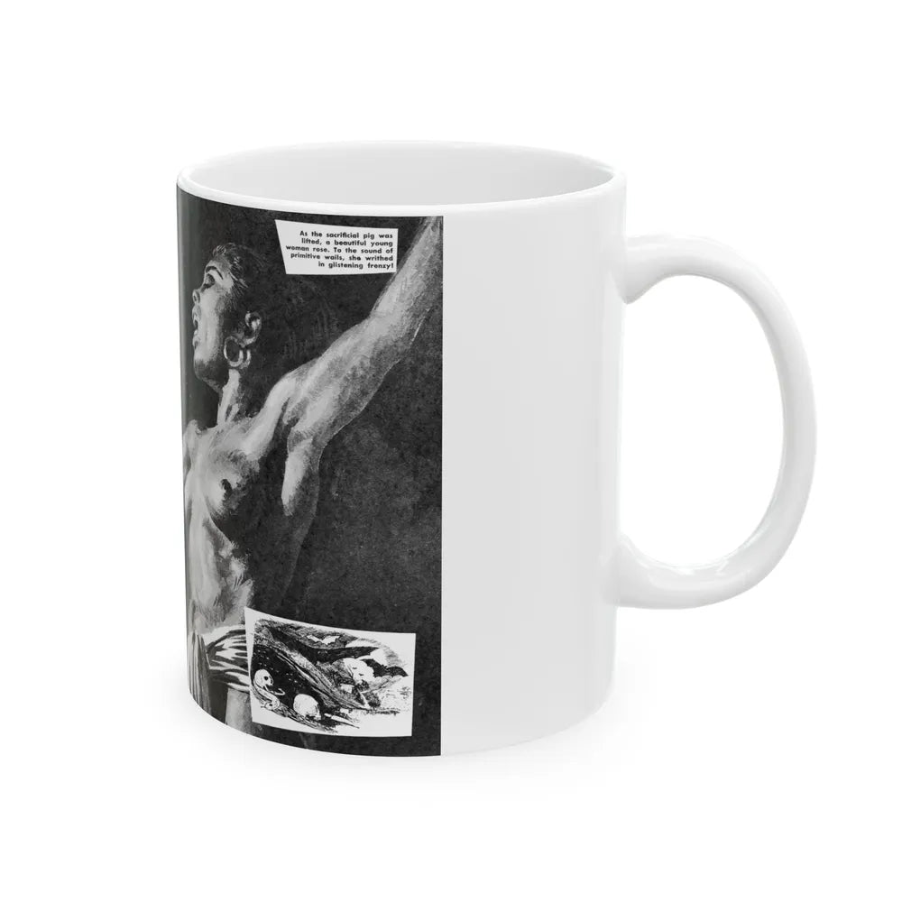 Ghost that fed on Human Flesh, Real Men magazine, December 1958 - White Coffee Mug-Go Mug Yourself