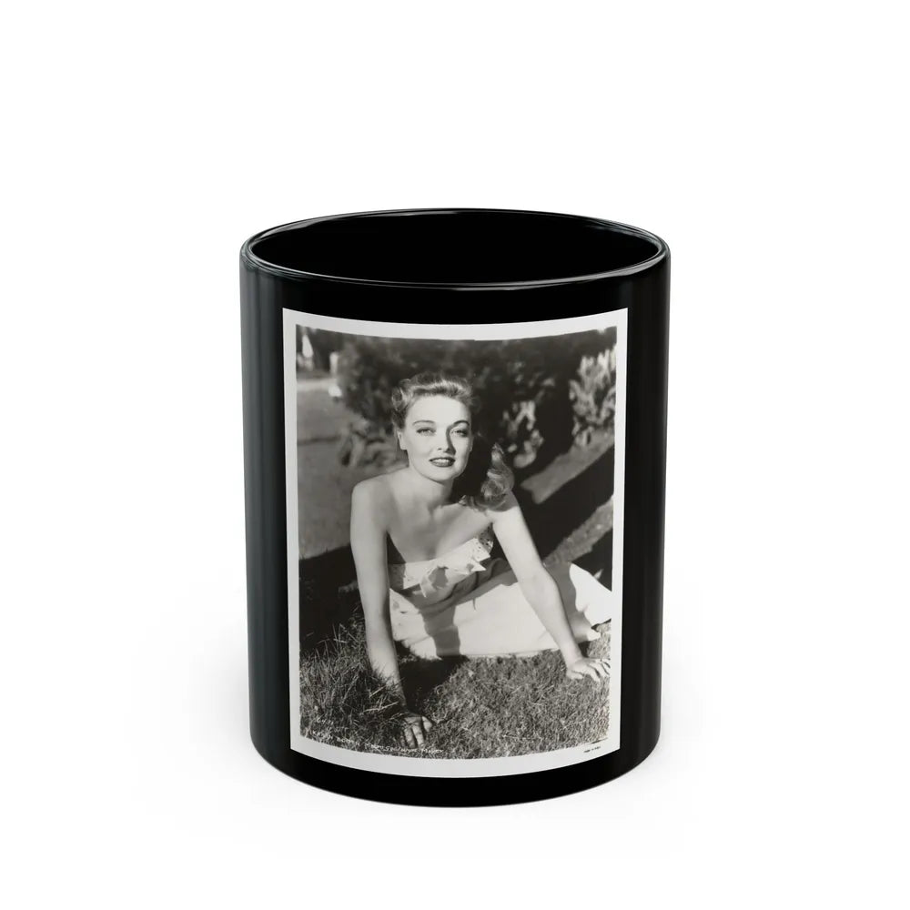 Karin Booth #25 (Vintage Female Icon) Black Coffee Mug-11oz-Go Mug Yourself