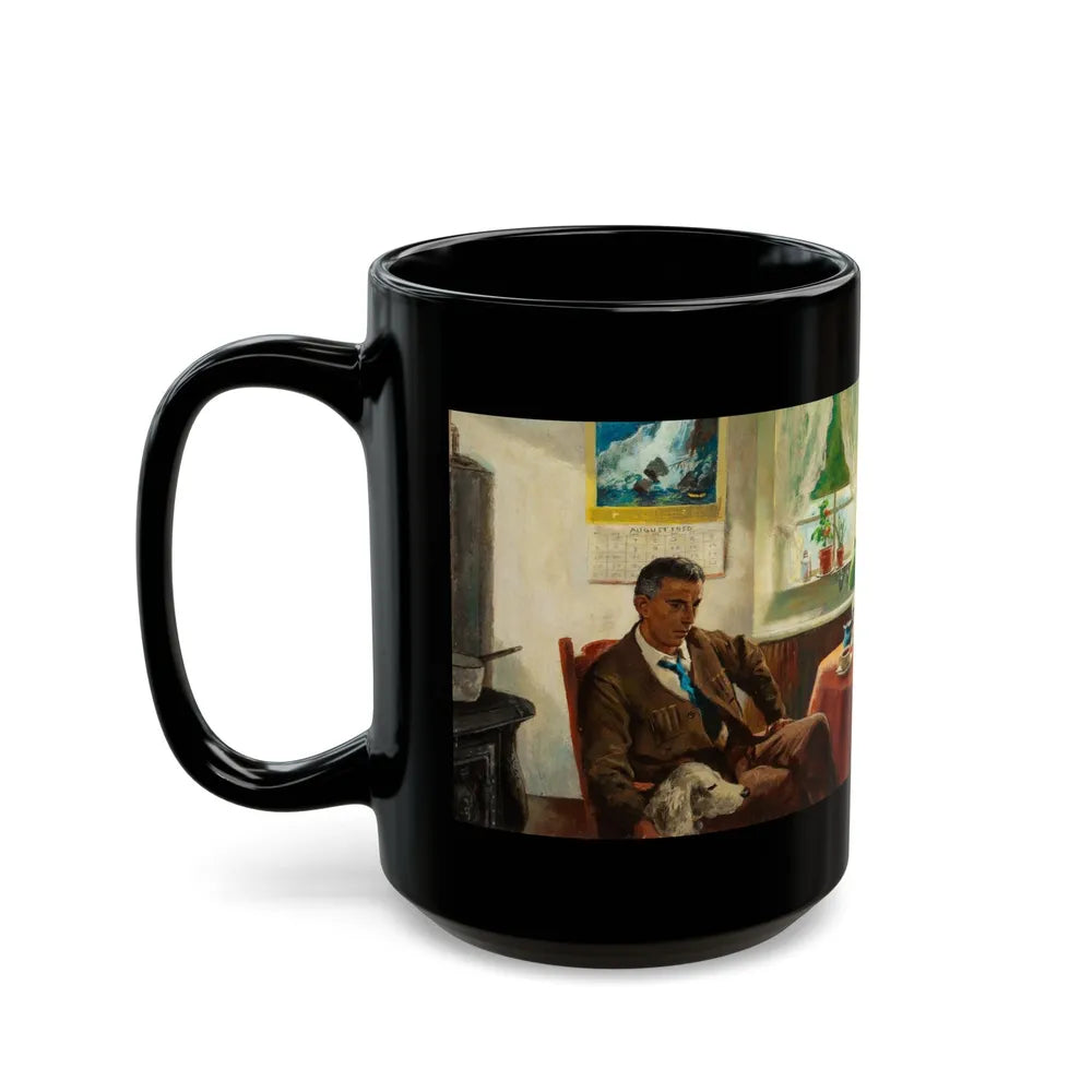 Crowfoot for Luck, Saturday Evening Post illustration - Black Coffee Mug-Go Mug Yourself