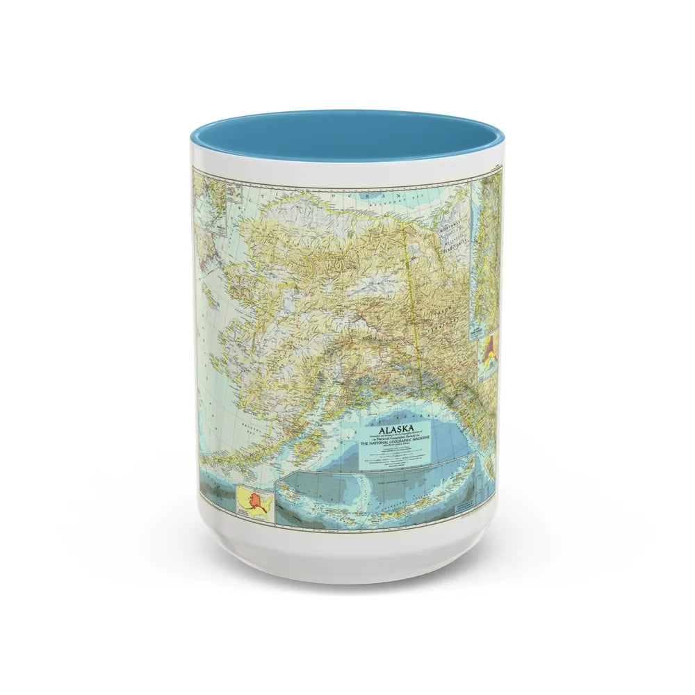 USA - Alaska (1956) (Map) Accent Coffee Mug-15oz-Light Blue-Go Mug Yourself