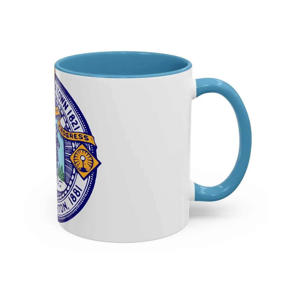 Seal of Brockton Massachusetts - Accent Coffee Mug-Go Mug Yourself