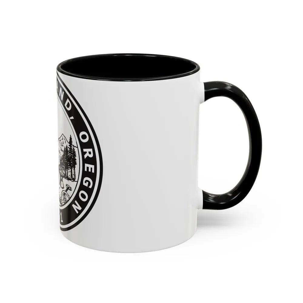 Seal of Portland Oregon - Accent Coffee Mug-Go Mug Yourself