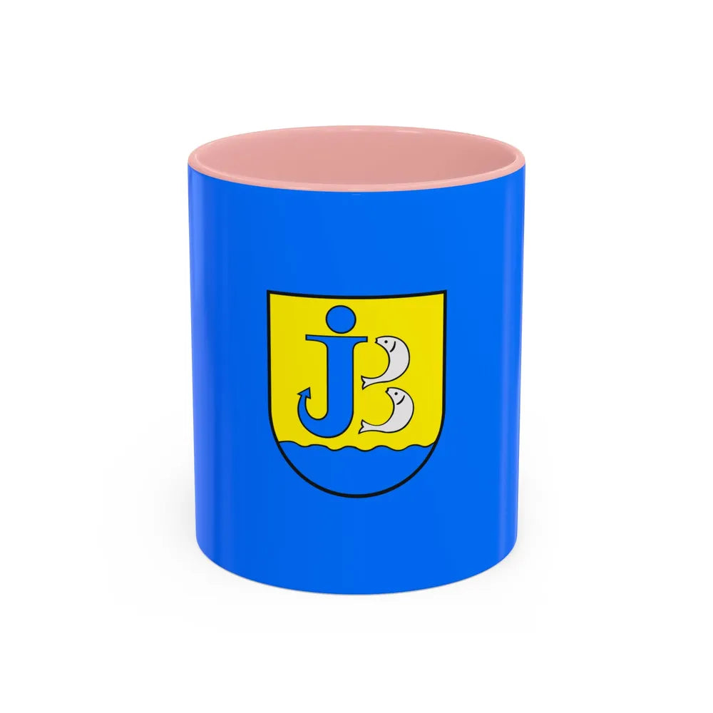 Flag of Jastarnia Poland - Accent Coffee Mug-11oz-Pink-Go Mug Yourself