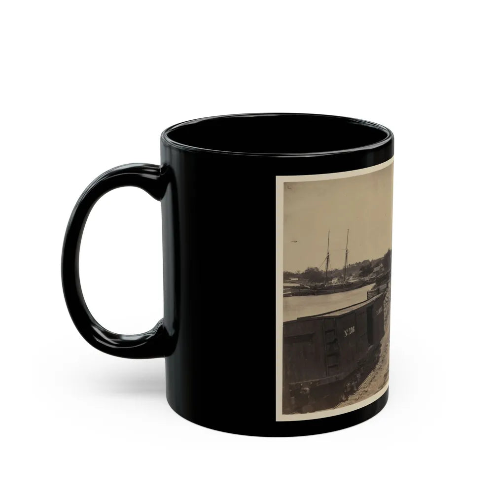 Dock On The South Side Of The James River, Opposite Richmond, Va.(2) (U.S. Civil War) Black Coffee Mug-Go Mug Yourself