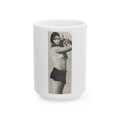 Caroline Munro #215 (Vintage Female Icon) White Coffee Mug-15oz-Go Mug Yourself