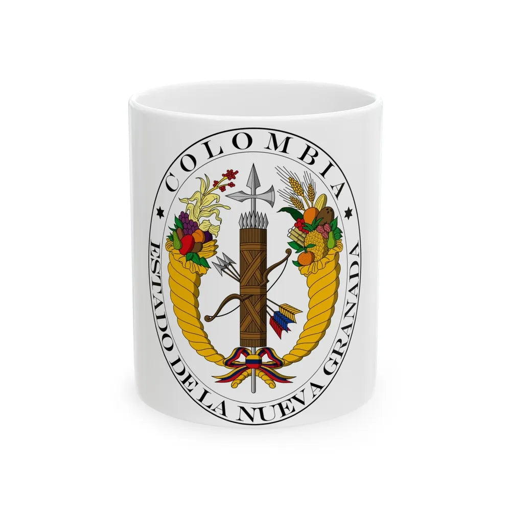 Coat of arms of New Granada (1830) - White Coffee Mug-11oz-Go Mug Yourself