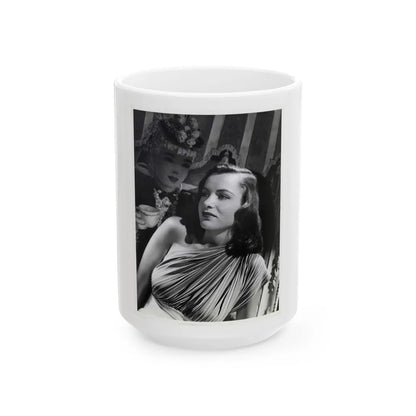 Ella Raines #40 (Vintage Female Icon) White Coffee Mug-15oz-Go Mug Yourself