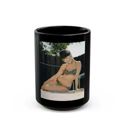 Yvonne Craig #94 - 8x10 Color 2-Piece Hawaiian Bikini Pin-Up Photo from 60's (Vintage Female Icon) Black Coffee Mug-15oz-Go Mug Yourself