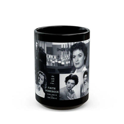 Faith Domergue #82 - Wallpaper (Vintage Female Icon) Black Coffee Mug-15oz-Go Mug Yourself