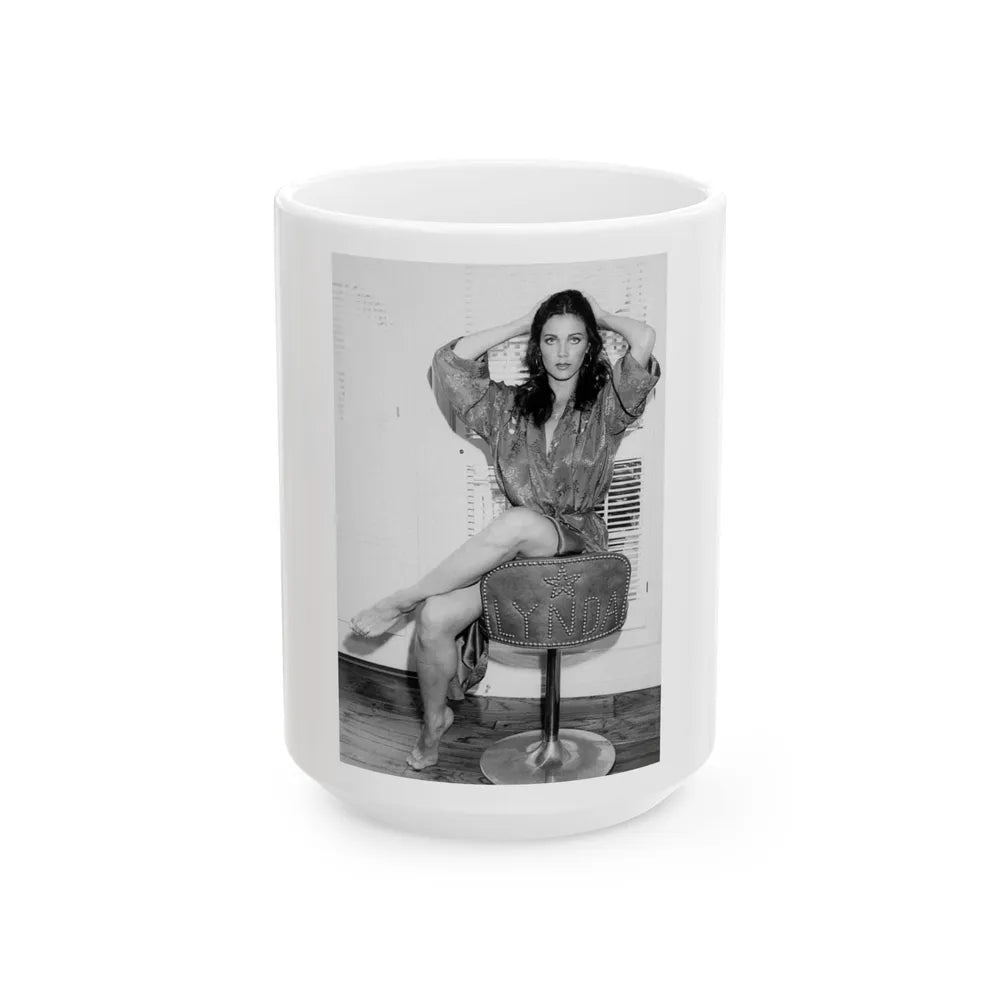 Lynda Carter #172 (Vintage Female Icon) White Coffee Mug-15oz-Go Mug Yourself