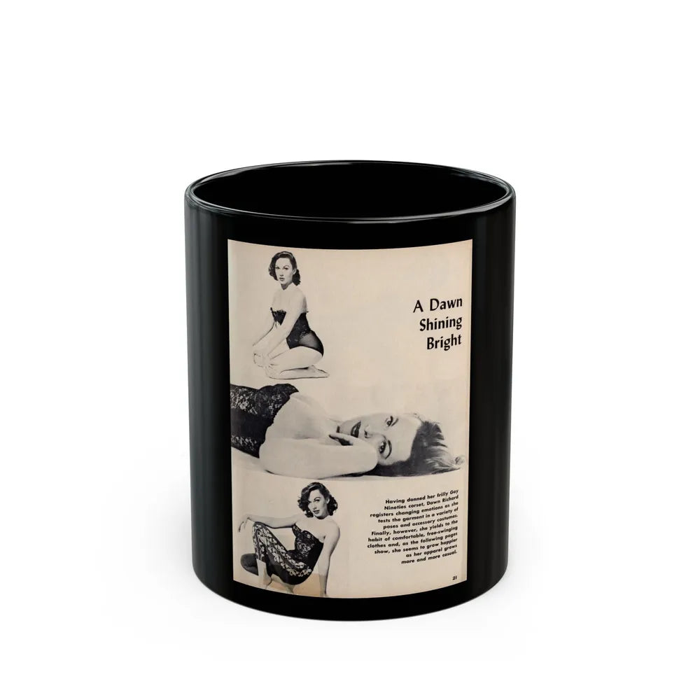 Dawn Richard #48 - [Pages 21] Including Pages 1 of 7 with, 3 B&W Photos & Caption from Moulin Rogue Mag. Jan. '59 (Vintage Female Icon) Black Coffee Mug-11oz-Go Mug Yourself