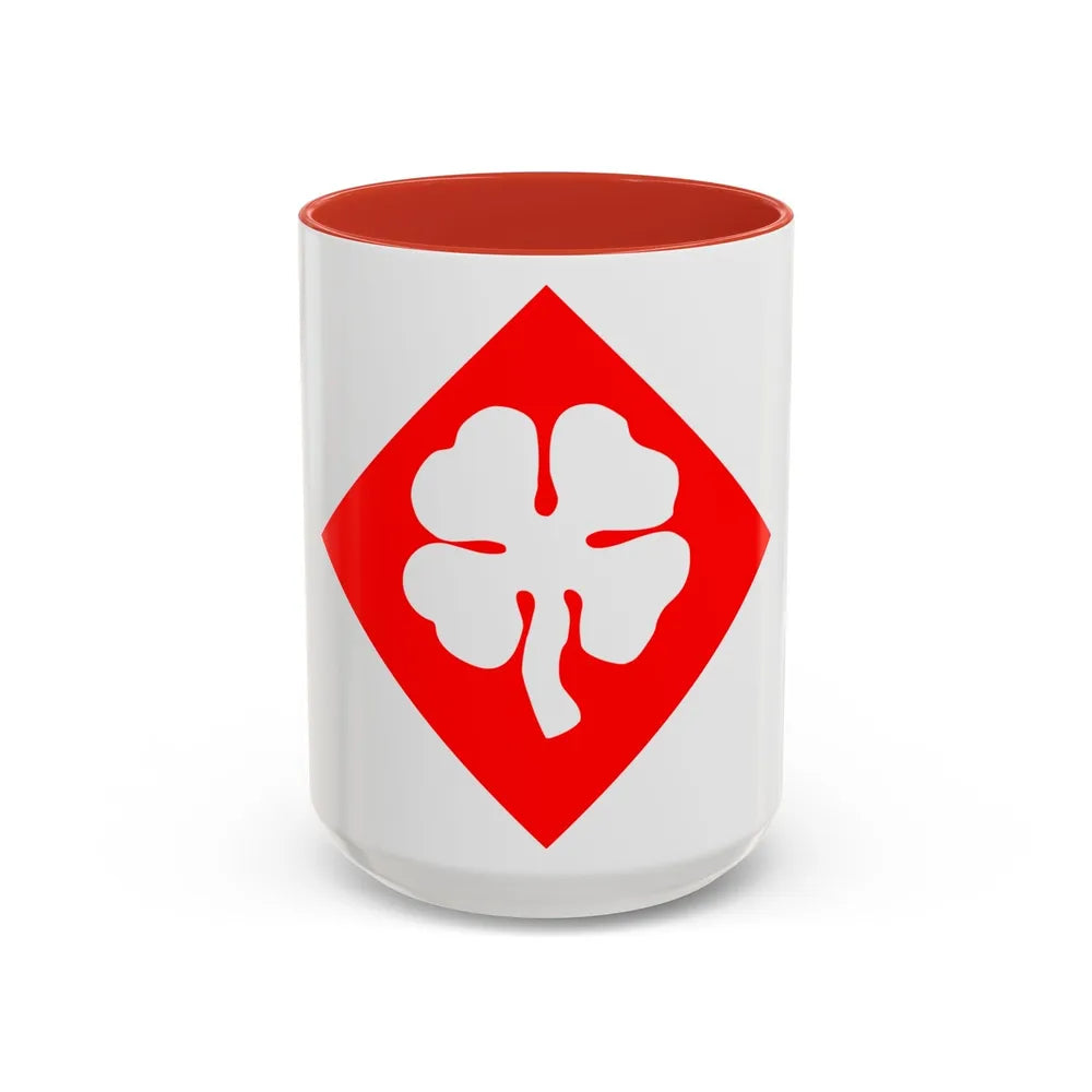 Fourth United States (U.S. Army) Accent Coffee Mug-15oz-Red-Go Mug Yourself