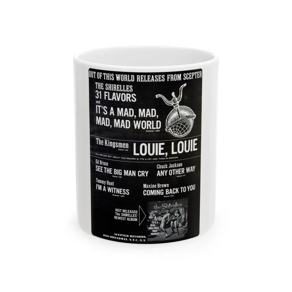 Scepter Records 1963 (Music Poster) White Coffee Mug-11oz-Go Mug Yourself