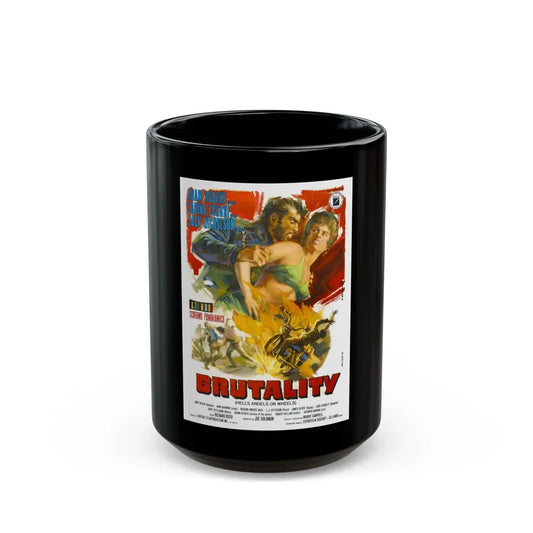 BRUTALITY (HELLS ANGELS ON WHEELS) 1967 Movie Poster - Black Coffee Mug-15oz-Go Mug Yourself