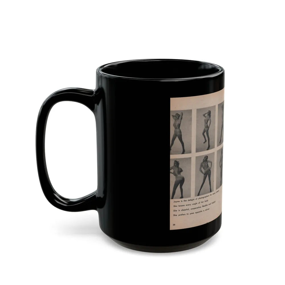 Jayne Mansfield #299 - JAYNE Pocket Magazine Pages 42 & 43 (Vintage Female Icon) Black Coffee Mug-Go Mug Yourself