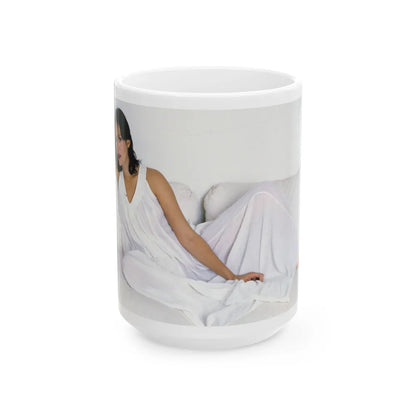 Barbara Carrera #119 (Vintage Female Icon) White Coffee Mug-15oz-Go Mug Yourself