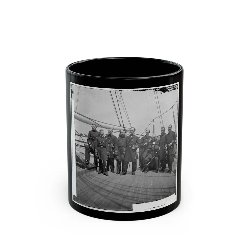 Charleston Harbor, S.C. Rear Admiral John A. Dahlgren (Fifth From Left) And Staff Aboard U.S.S. Pawnee (U.S. Civil War) Black Coffee Mug-11oz-Go Mug Yourself