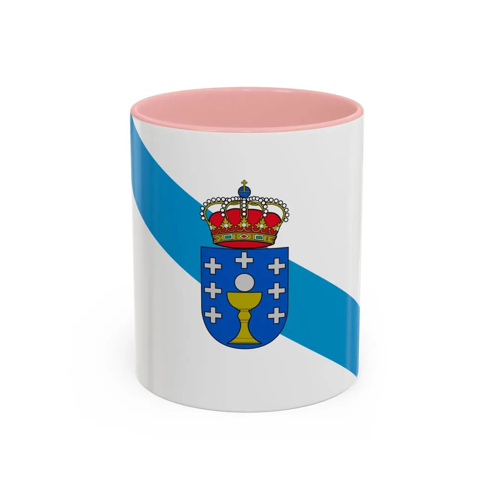 Flag of Galicia Spain - Accent Coffee Mug-11oz-Pink-Go Mug Yourself