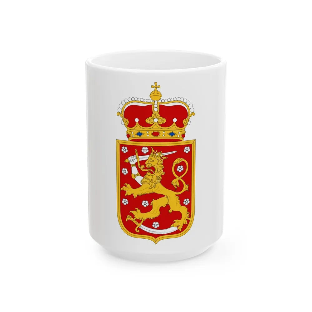 Coat of arms of Finland 1918 - White Coffee Mug-15oz-Go Mug Yourself