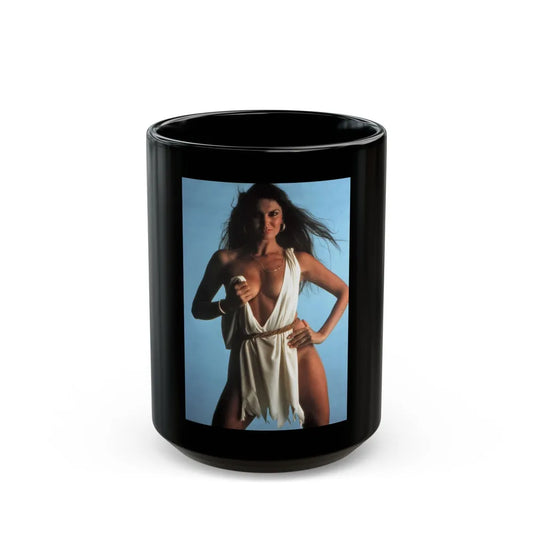 Caroline Munro #272 (Vintage Female Icon) Black Coffee Mug-15oz-Go Mug Yourself