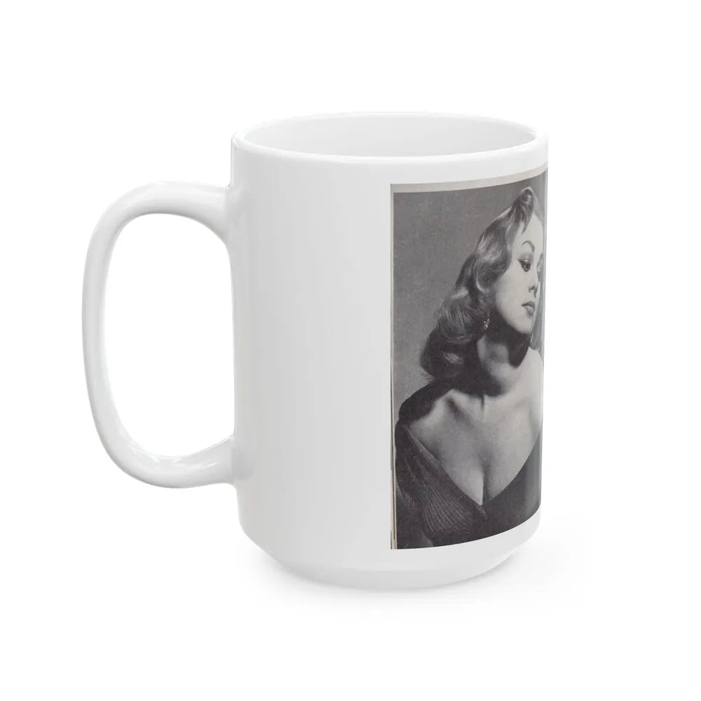 Norma Sykes #151 - 66 PHOTOGRAPHS OF Sabrina U.K. Pocket Mag. Pages 32 & 33 (Vintage Female Icon) White Coffee Mug-Go Mug Yourself