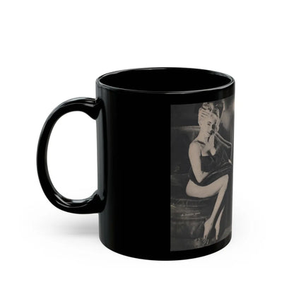 Jayne Mansfield #289 - JAYNE Pocket Magazine Pages 22 & 23 (Vintage Female Icon) Black Coffee Mug-Go Mug Yourself