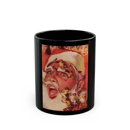 Bachelor Santa Claus (1), Cosmopolitan Illustration, December 1958 - Black Coffee Mug-11oz-Go Mug Yourself