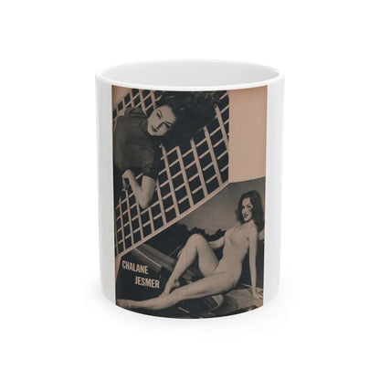 Julie Newmar #168 - Pages 17 Pages 4 of 5 with, Julie+1 Full Page B&W Photo from COVER GIRLS MODELS Mag. Nov. '53 (Vintage Female Icon) White Coffee Mug-11oz-Go Mug Yourself