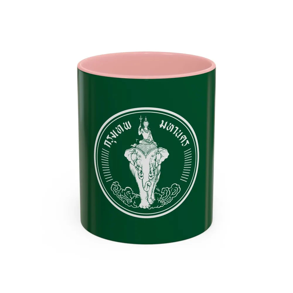 Flag of Bangkok Thailand - Accent Coffee Mug-11oz-Pink-Go Mug Yourself