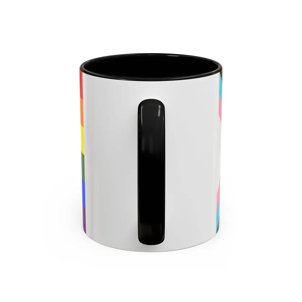 LGBTQ+ rainbow flag Quasar Progress Pride Flag - Accent Coffee Mug-Go Mug Yourself