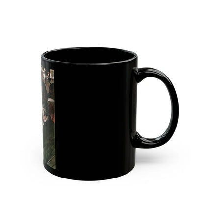 Don't Make Him Run, Redbook, January 1945 - Black Coffee Mug-Go Mug Yourself