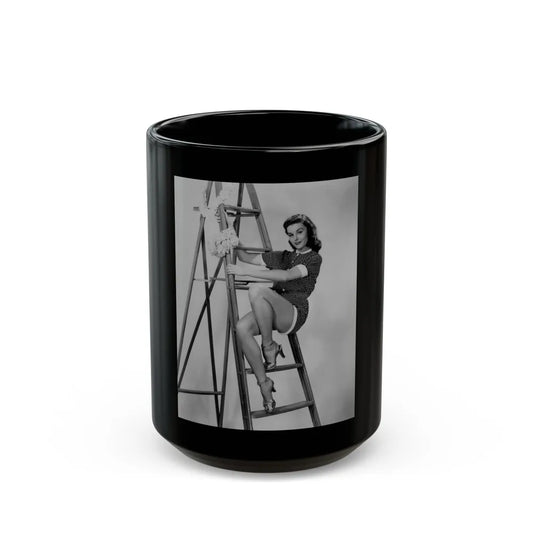 Elaine Stewart #31 (Vintage Female Icon) Black Coffee Mug-15oz-Go Mug Yourself