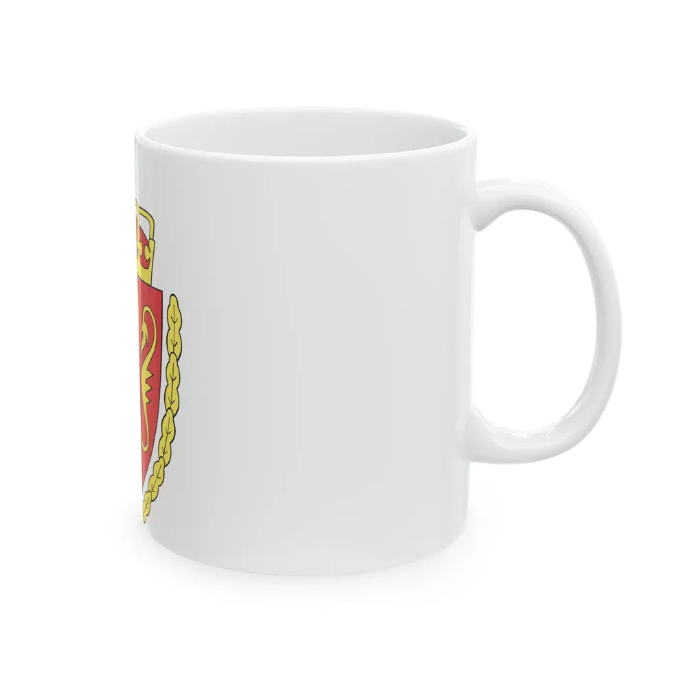 Coat of arms of the Norwegian Customs Service - White Coffee Mug-Go Mug Yourself