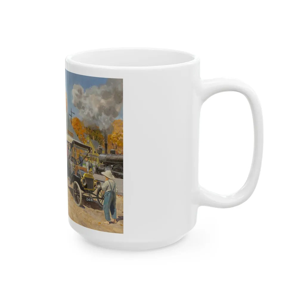 Fox Fals Town Scene - White Coffee Mug-Go Mug Yourself