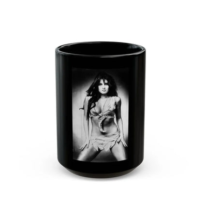 Caroline Munro #246 (Vintage Female Icon) Black Coffee Mug-15oz-Go Mug Yourself