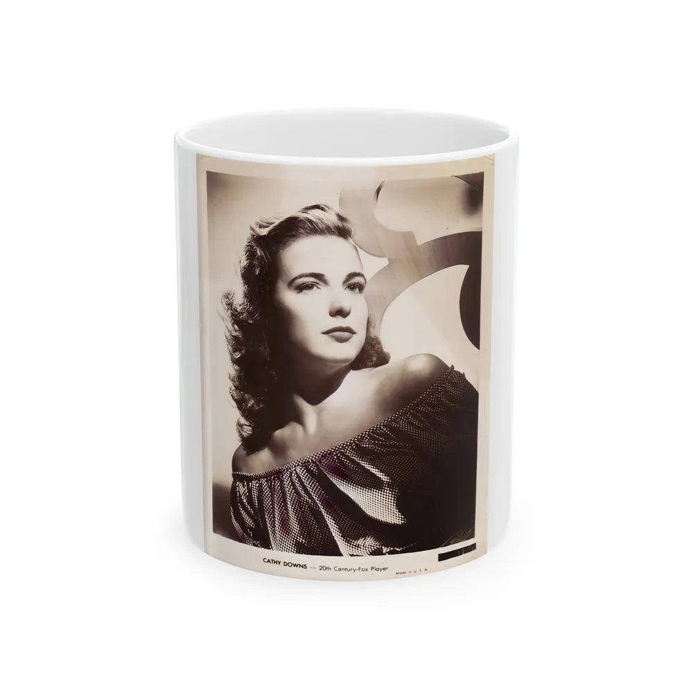 Cathy Downs #01 (Vintage Female Icon) White Coffee Mug-11oz-Go Mug Yourself