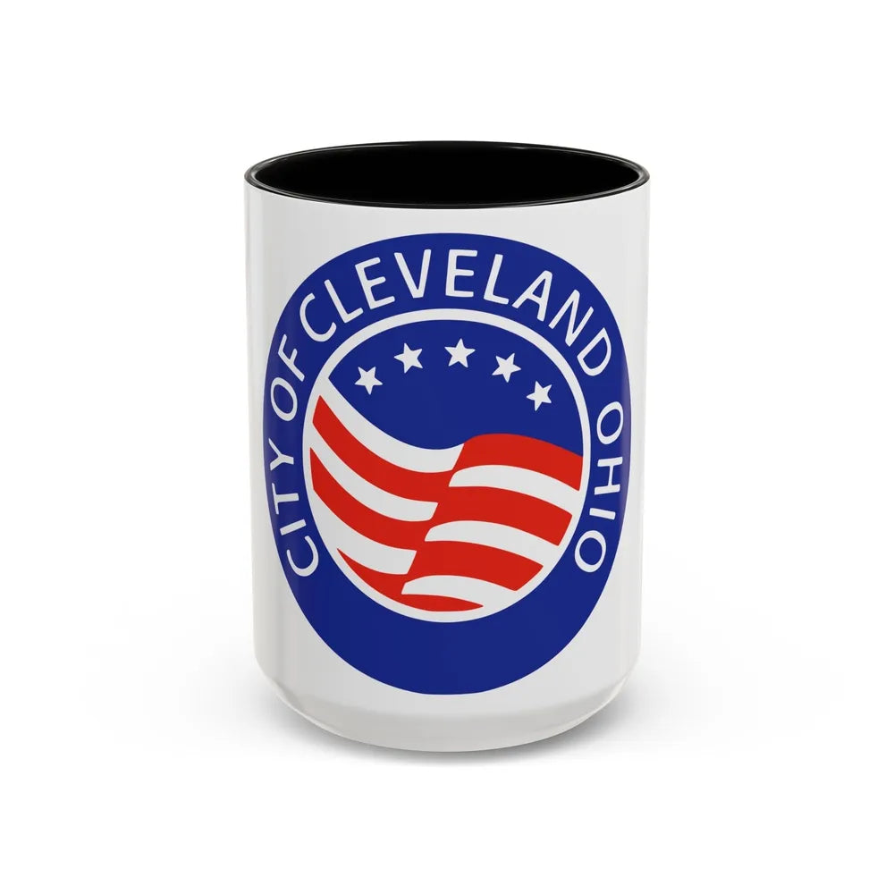 Seal of Cleveland Ohio - Accent Coffee Mug-15oz-Black-Go Mug Yourself