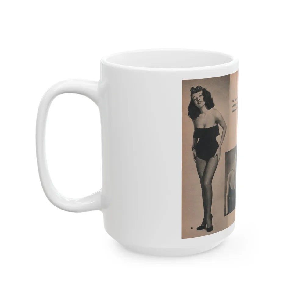 Penny Duncan #51 - [Pages 36 & 37] Pages 5 & 6 of 7 with, 3 B&W Photos & Caption from PHOTO Digest Mag. May '54 (Vintage Female Icon) White Coffee Mug-Go Mug Yourself