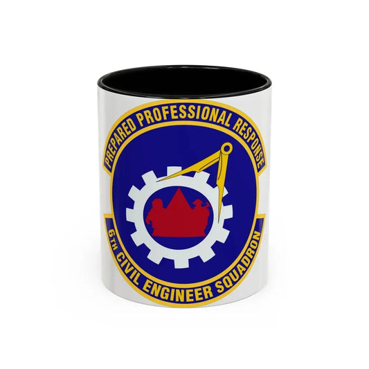6th Civil Engineer Squadaron (U.S. Air Force) Accent Coffee Mug 11oz Black - Go Mug Yourself