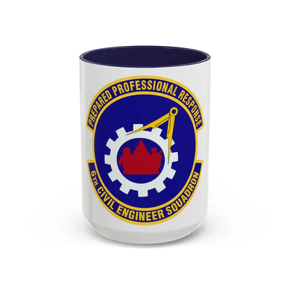 6th Civil Engineer Squadaron (U.S. Air Force) Accent Coffee Mug 15oz Navy - Go Mug Yourself