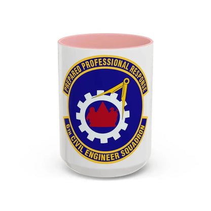 6th Civil Engineer Squadaron (U.S. Air Force) Accent Coffee Mug 15oz Pink - Go Mug Yourself