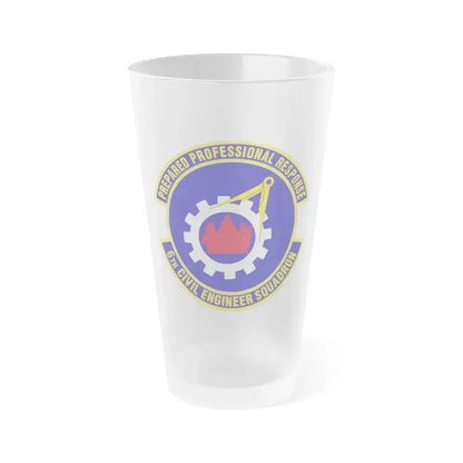 6th Civil Engineer Squadaron (U.S. Air Force) Frosted Pint Glass 16oz 16oz Frosted - Go Mug Yourself