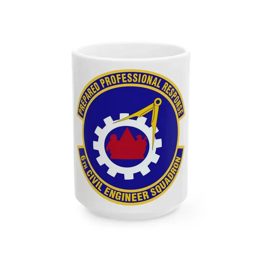 6th Civil Engineer Squadaron (U.S. Air Force) White Coffee Mug 15oz - Go Mug Yourself