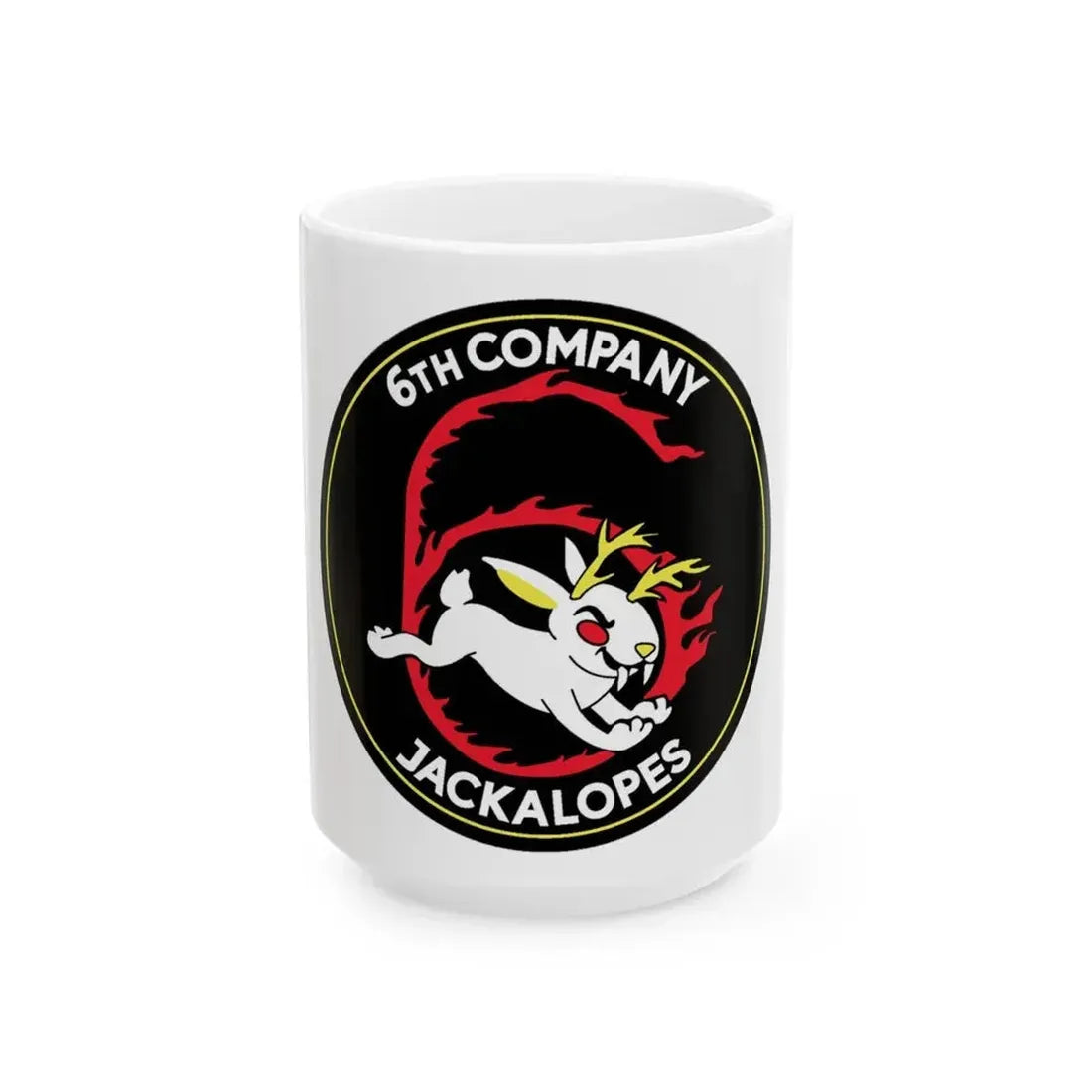 6TH COMPANY JACKALOPES (U.S. Navy) White Coffee Mug 15oz - Go Mug Yourself